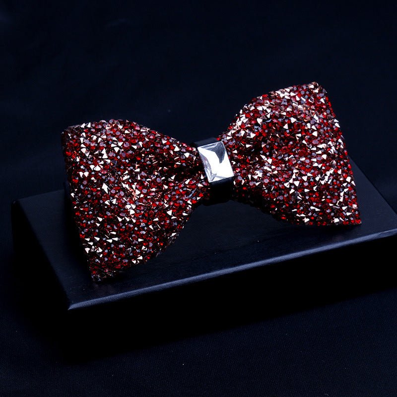 Fashionable Men's Shiny Diamond Bow Tie - Elora Moda