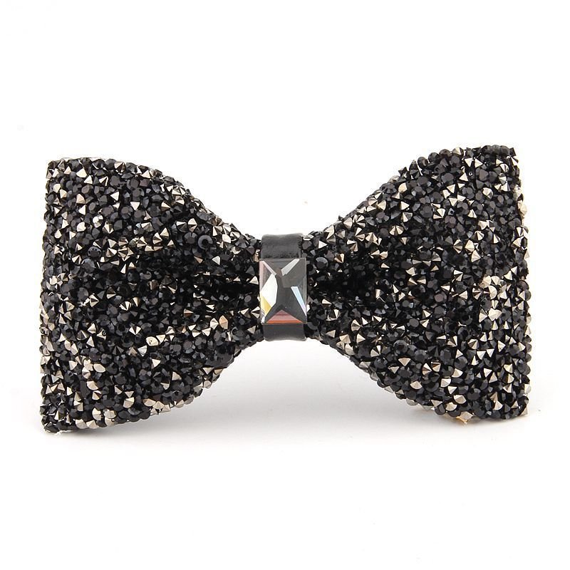 Fashionable Men's Shiny Diamond Bow Tie - Elora Moda