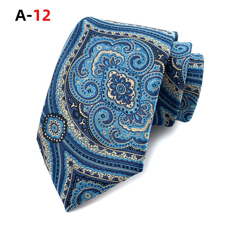 European And American Paisley Polyester Jacquard Men's Tie - Elora Moda