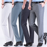 Men's Suit Pants High Waist Loose Business Formal Wear - Elora Moda