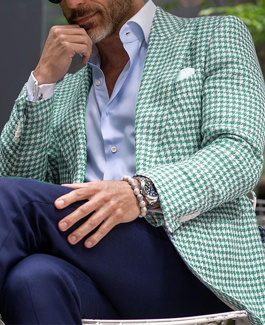 Men's Two - button Large Pocket Suit Jacket - Elora Moda