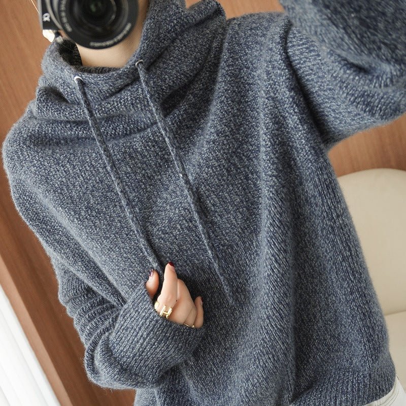 Women Solid Color Loose Thick Pullover - Elora Moda
