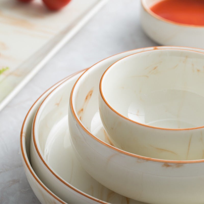 Marbled Ceramic Bowls And Dishes - Elora Moda