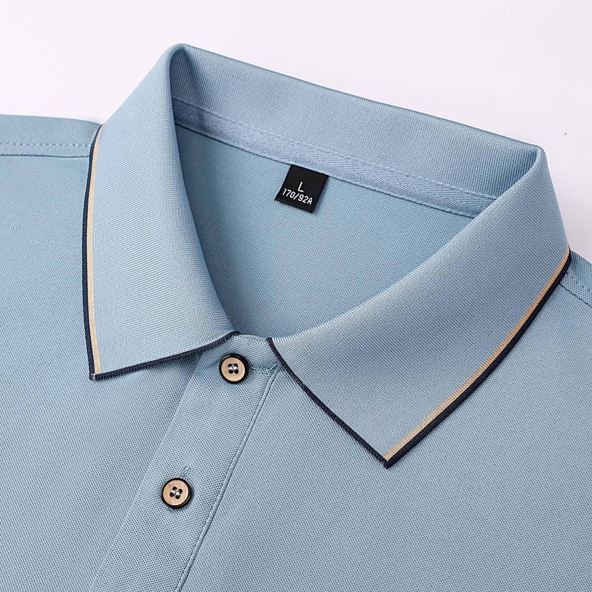 Men Ice Silk Lapel Polo Shirt - Elora Moda