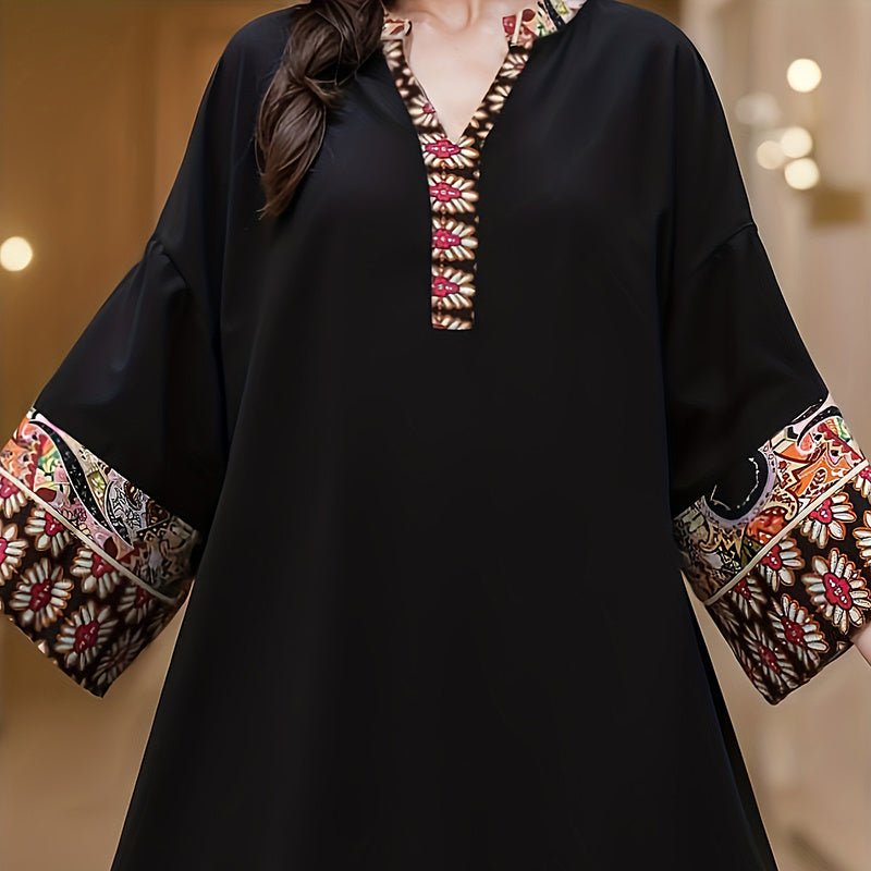 Boho Collection: Women's Dress Plus Size Casual Maxi - Elora Moda