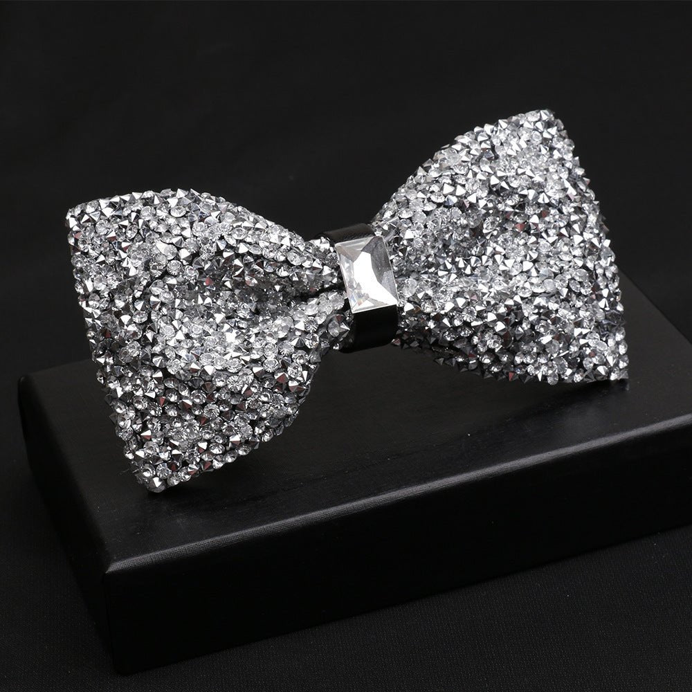 Fashionable Men's Shiny Diamond Bow Tie - Elora Moda