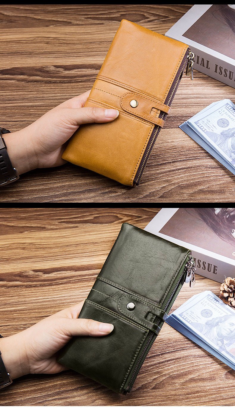 Women's Multi - card Leather Wallet Long Business or Casual - Elora Moda