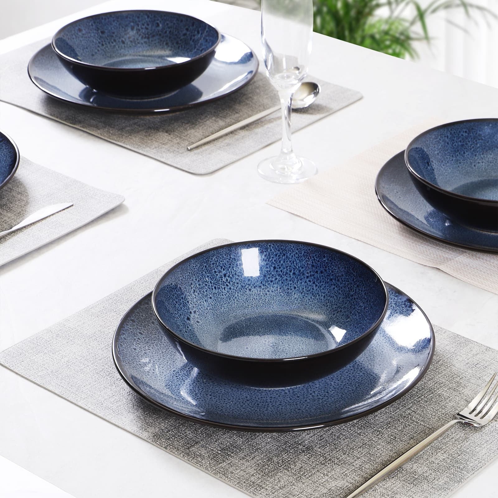 Steak Plate Creative Western Food Plate Vegetable Plate Set Of 6 For Cereal, Salad, Pasta, Soup, Dessert, Serving Dishwasher, Microwave And Oven - Elora Moda