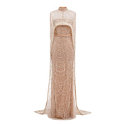 Evening Dress with Pearl Embroidery - Elora Moda
