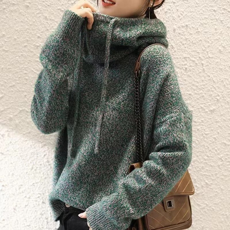 Women Solid Color Loose Thick Pullover - Elora Moda