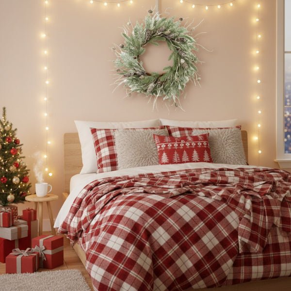 Christmas Pine Wreath Pinecone & Greenery Pre - Lit Natural Style - Elora Moda