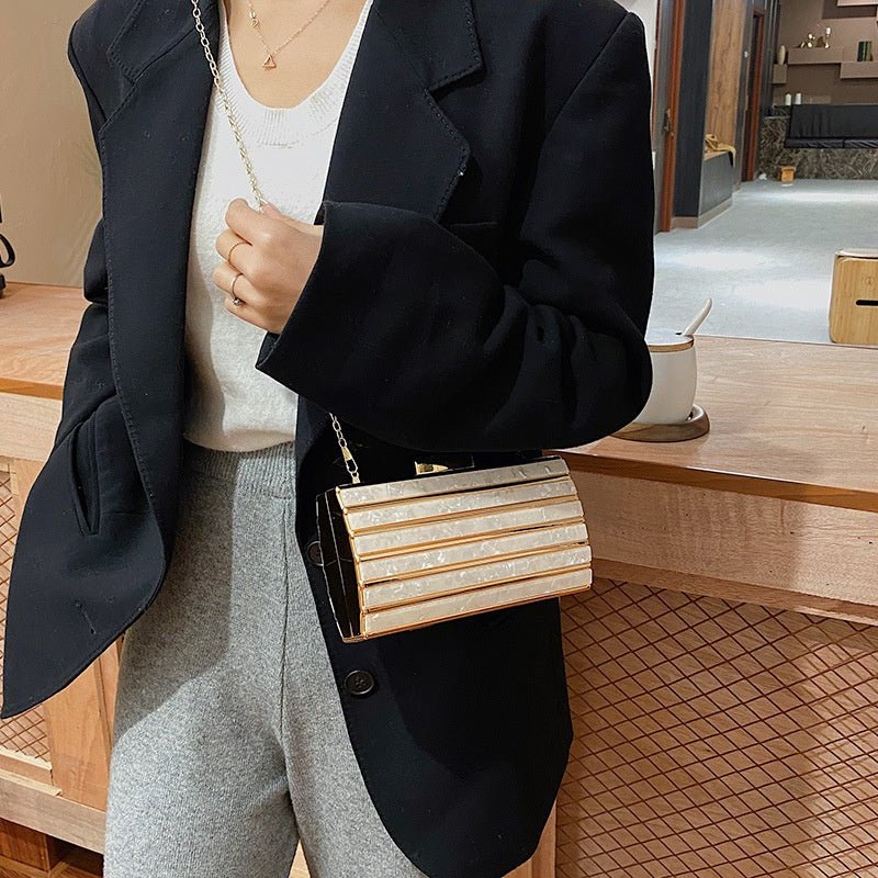 Women's High - end Patch Acrylic Evening Bag - Elora Moda