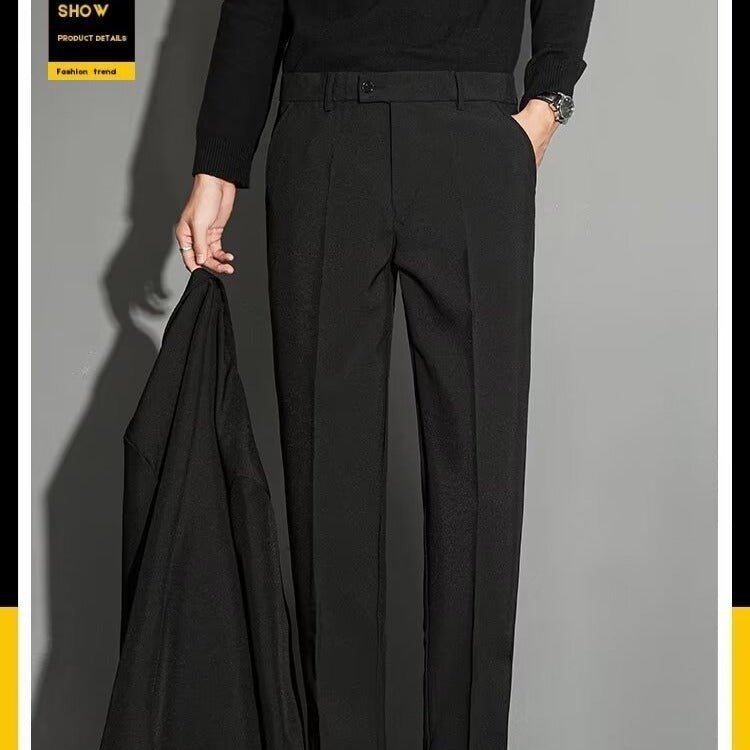 Spring Draping Effect Straight All - matching Ankle - length Suit Pants - Elora Moda