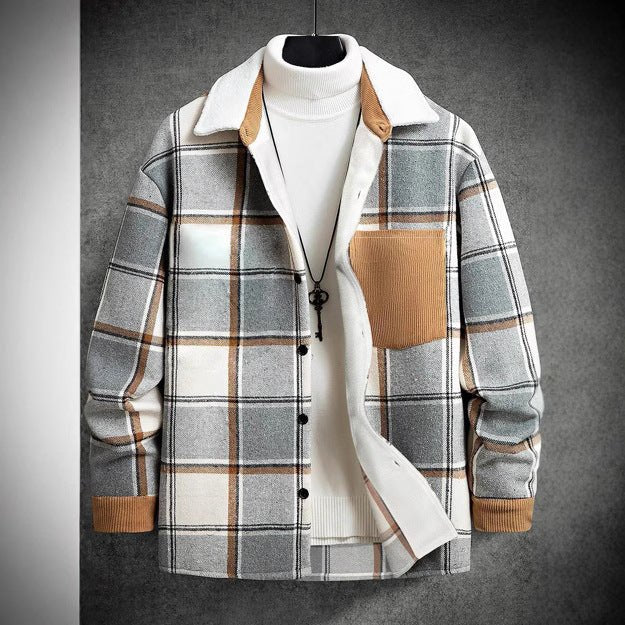 Fashion Men's Retro Outerwear Brushed Shirt Coat - Elora Moda