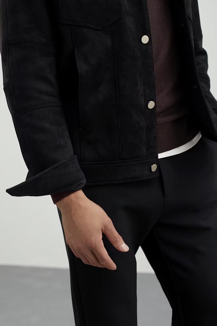 Polo Collar Jacket Loose Casual Top Male - Elora Moda