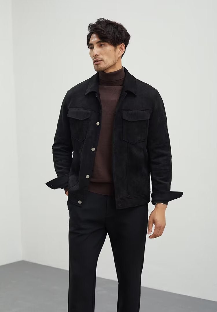 Polo Collar Jacket Loose Casual Top Male - Elora Moda