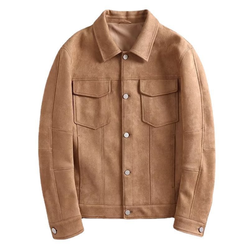 Polo Collar Jacket Loose Casual Top Male - Elora Moda