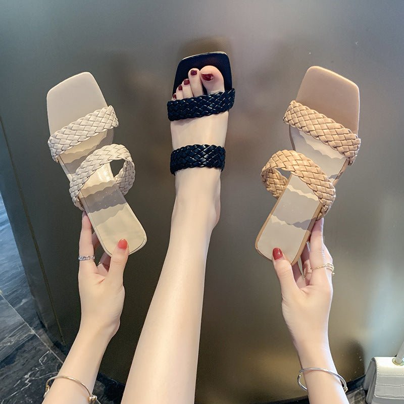 Women's Fashion Weaving Flip - flops - Elora Moda