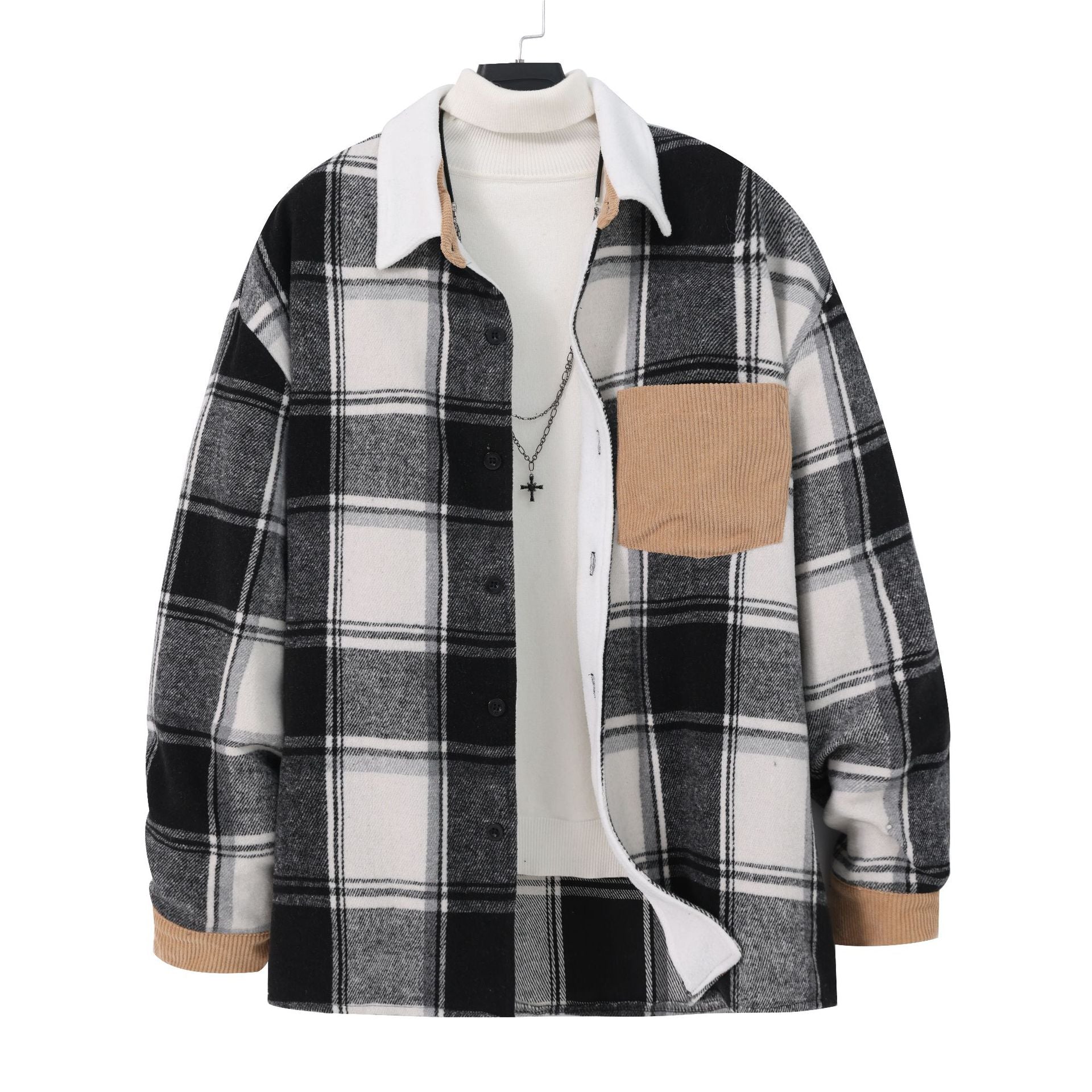 Fashion Men's Retro Outerwear Brushed Shirt Coat - Elora Moda
