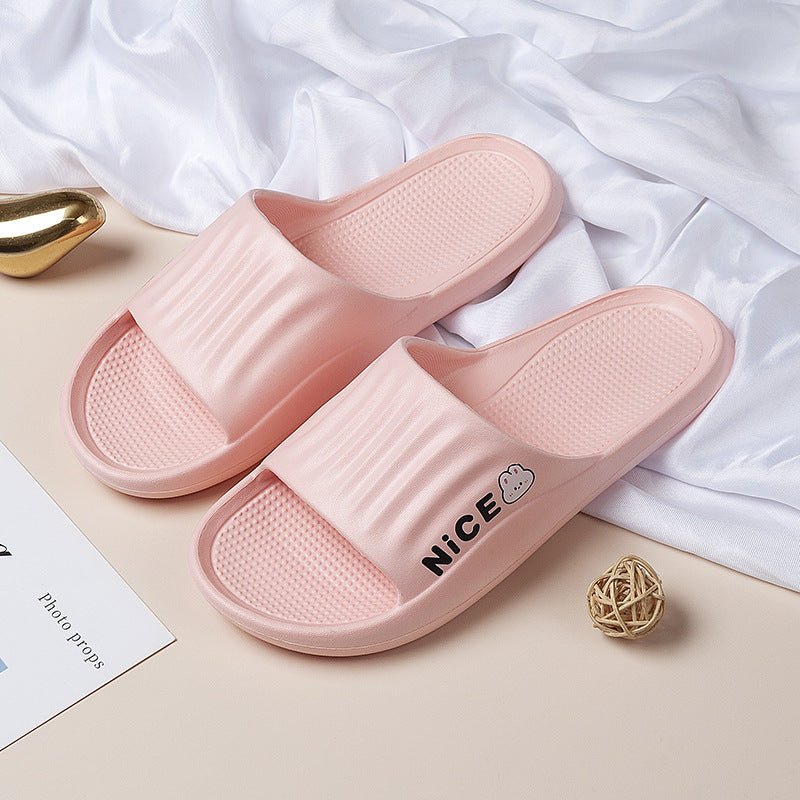 Bathroom Household Minimalist Cartoon Pattern Slippers - Elora Moda