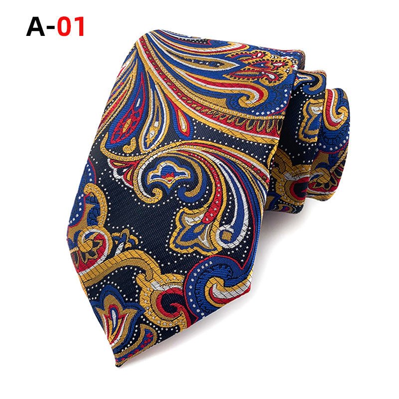 European And American Paisley Polyester Jacquard Men's Tie - Elora Moda