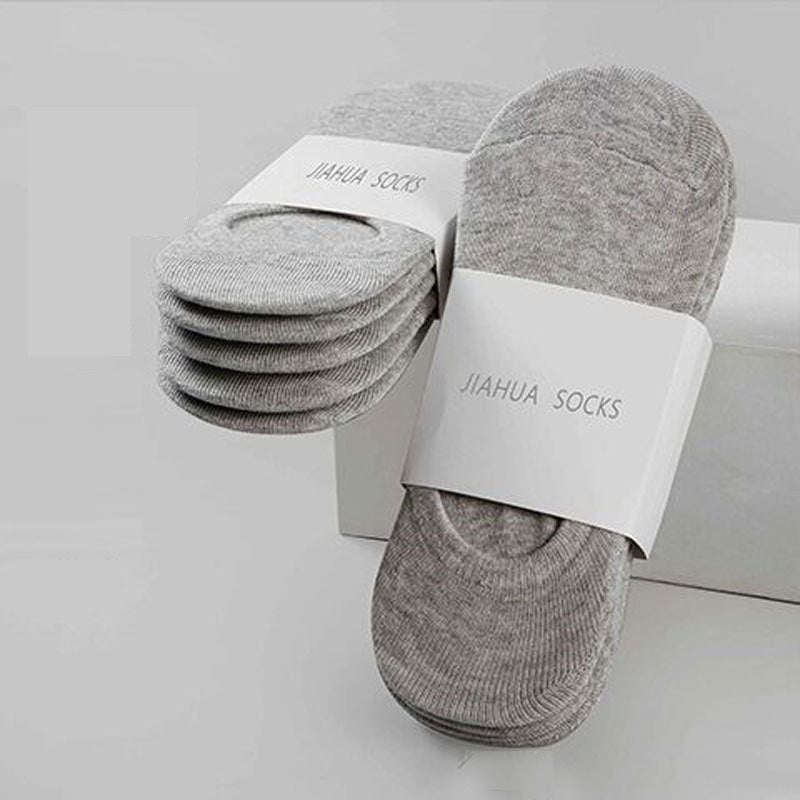Women's Solid Color Silicone Low Top Invisible Socks - Elora Moda