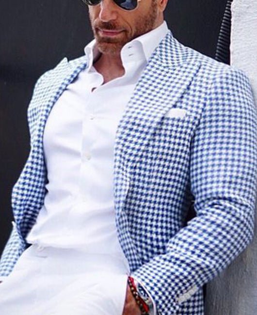Men's Two - button Large Pocket Suit Jacket - Elora Moda