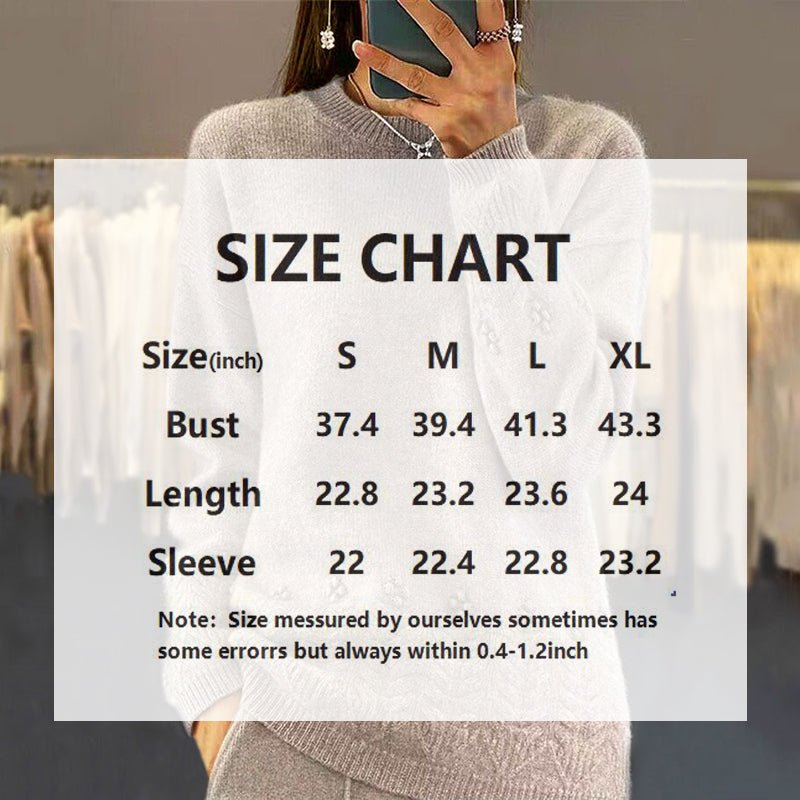 Women's Solid Color 3D Floral Embroidered Pullover - Elora Moda