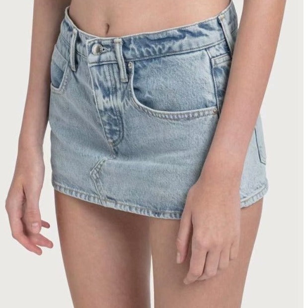 Sheath Ultra Short Denim Skirted Leggings Anti-exposure Underpants Denim European And American