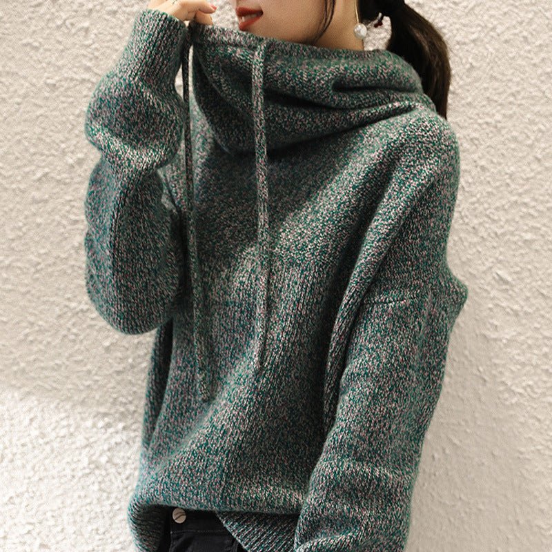 Women Solid Color Loose Thick Pullover - Elora Moda