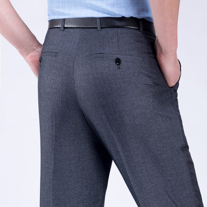 Men's Suit Pants High Waist Loose Business Formal Wear - Elora Moda