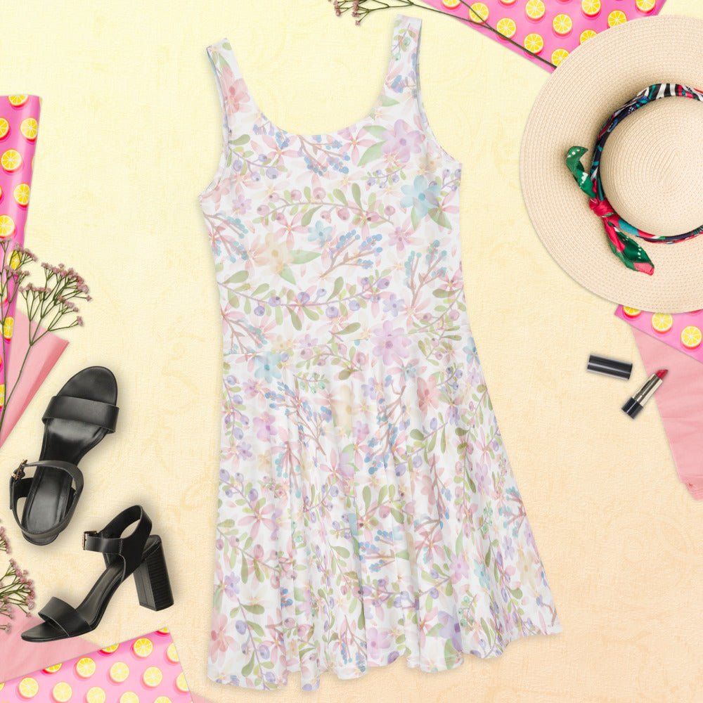 Floral Skater Dress, Cute & Stylish, Perfect for Parties, Beach or Everyday - Elora Moda