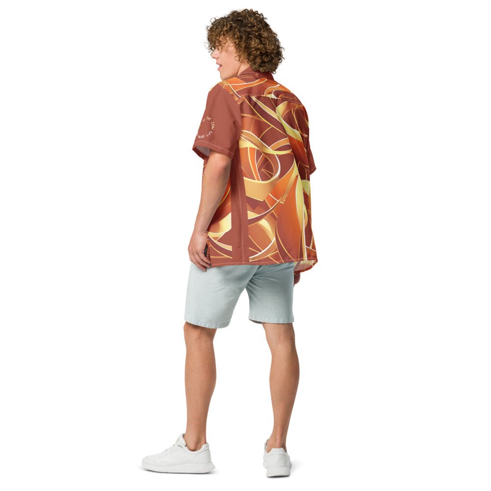 Men button shirt short sleeve surreal print - personalize it - Elora Moda