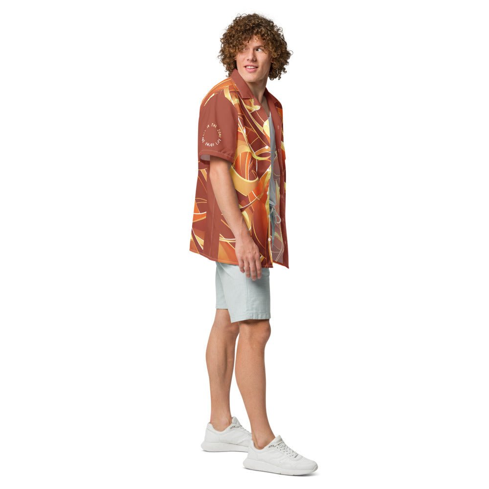 Men button shirt short sleeve surreal print - personalize it - Elora Moda