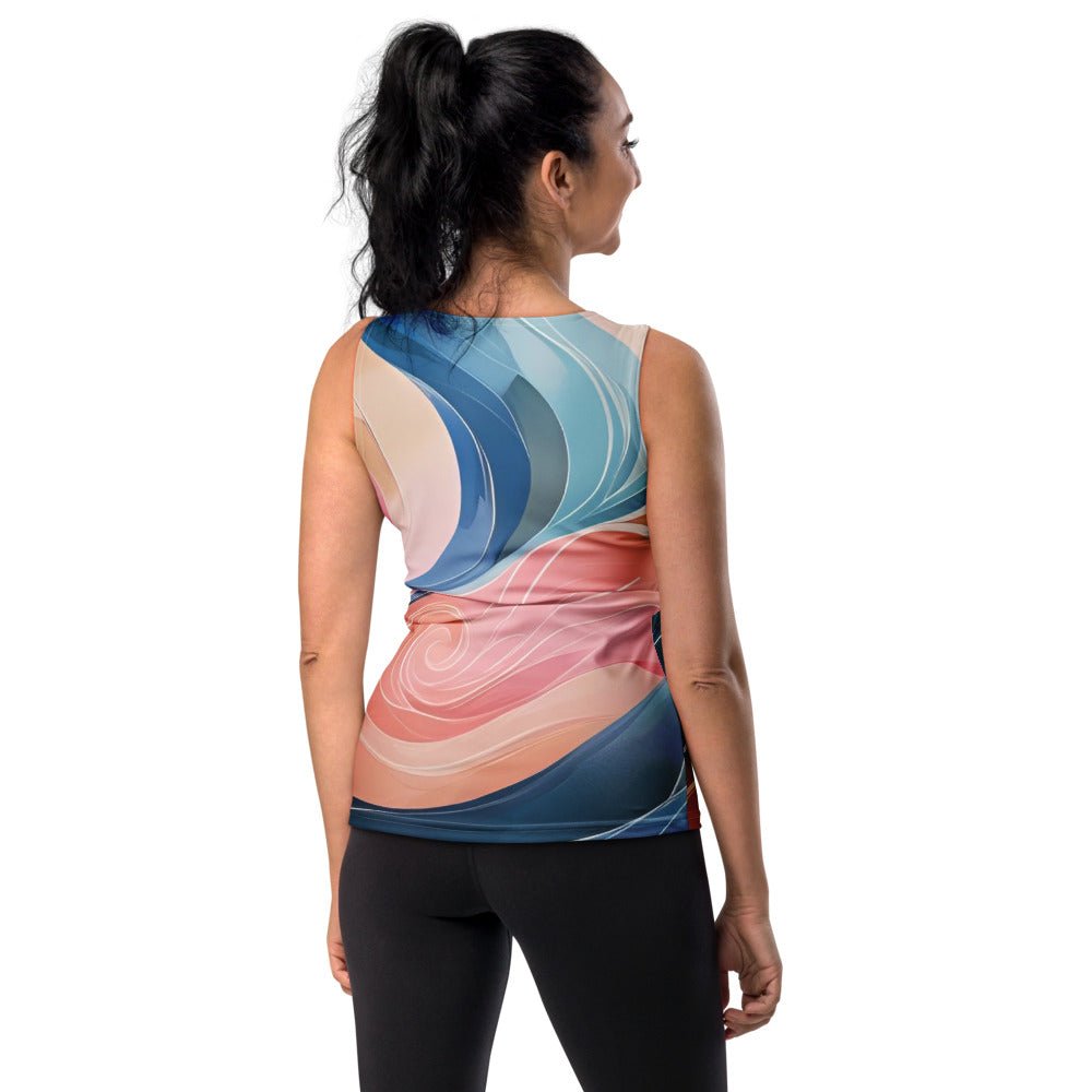 Yoga Top, Sublimation Tank Top, Lightweight Custom Printed Sleeveless Shirt, Comfortable Summer Activewear Tee - Elora Moda