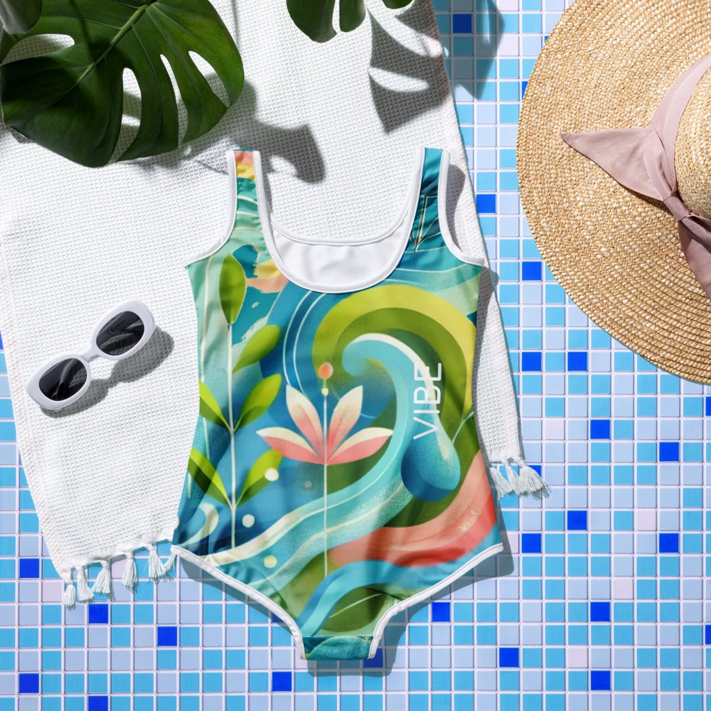 Youth Swimsuit Kids - The VIBE: Trendy Kids Swimsuit, UV Protection, Quick - Dry Fabric, Fun Summer Style & Comfort - Elora Moda