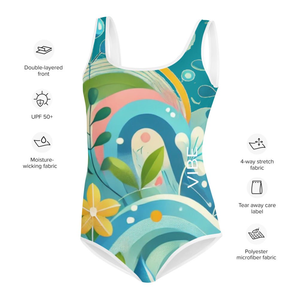 Youth Swimsuit Kids - The VIBE: Trendy Kids Swimsuit, UV Protection, Quick - Dry Fabric, Fun Summer Style & Comfort - Elora Moda