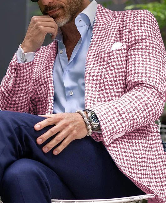 Men's Two - button Large Pocket Suit Jacket - Elora Moda