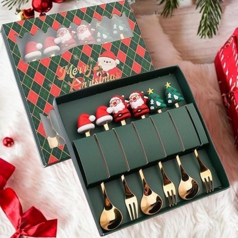 Christmas Dessert Flatware 6 piece - Elora Moda