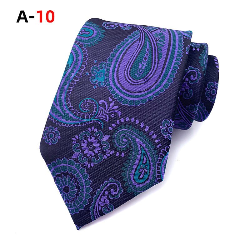 European And American Paisley Polyester Jacquard Men's Tie - Elora Moda