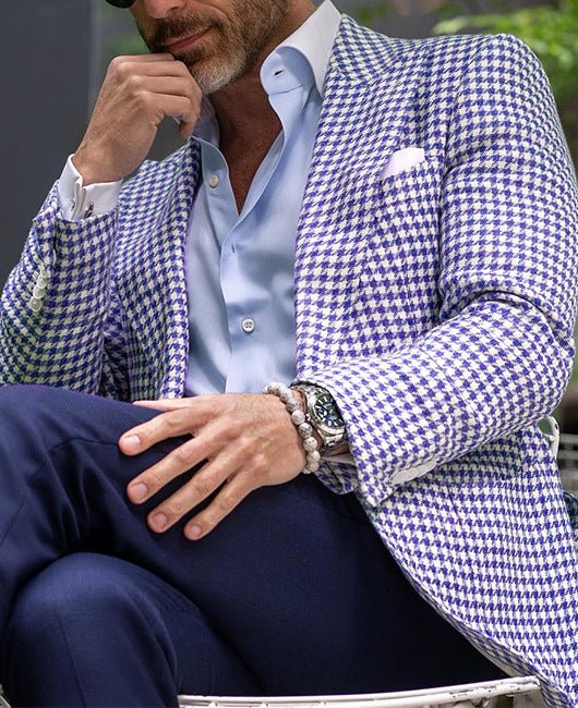 Men's Two - button Large Pocket Suit Jacket - Elora Moda