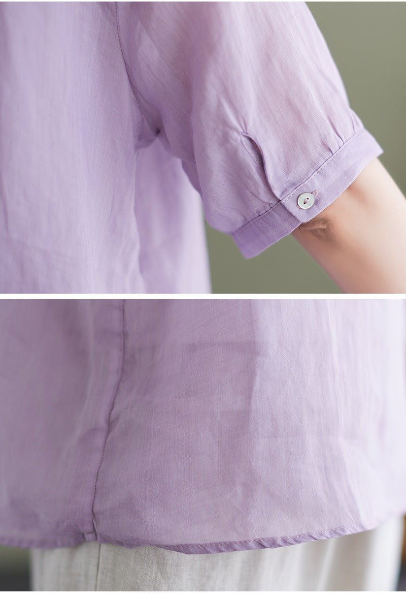 Women's Fashion Artistic Retro Embroidery Short - sleeve Top - Elora Moda