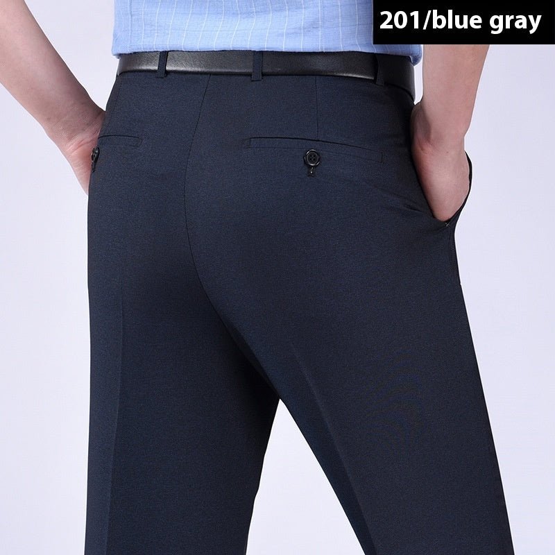 Men's Suit Pants High Waist Loose Business Formal Wear - Elora Moda