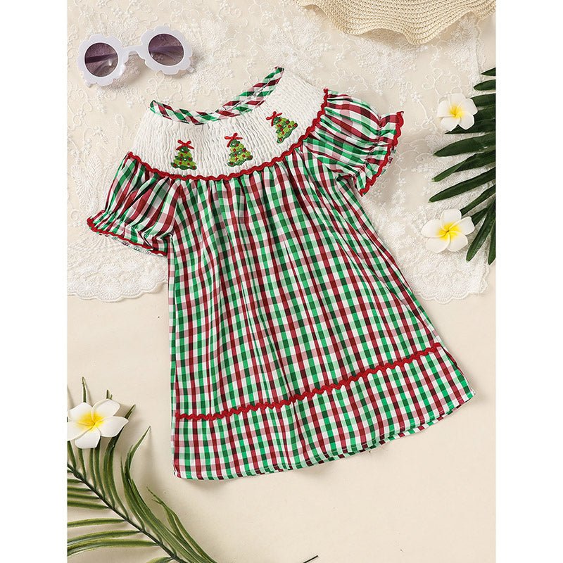 Toddler Infant Baby Girls Christmas Dress Short Sleeve - Elora Moda