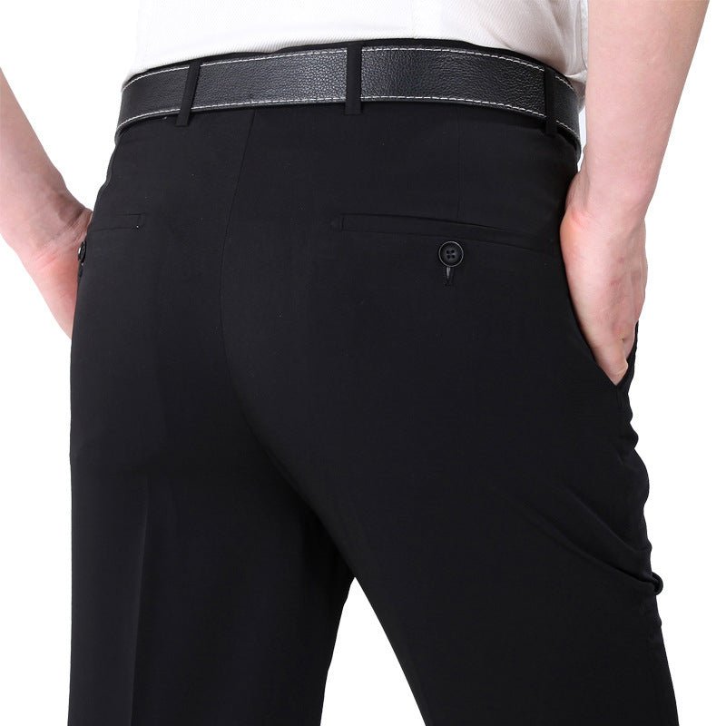Men's Suit Pants High Waist Loose Business Formal Wear - Elora Moda