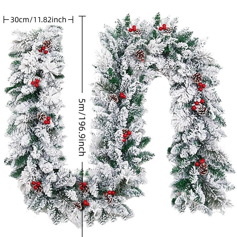 Christmas Garland Flocking Snow Life - like - Elora Moda