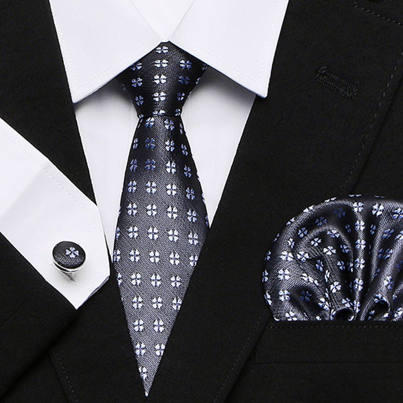 Men's Tie Three - Piece Suit Of New Cashew Flower Series Tie - Elora Moda