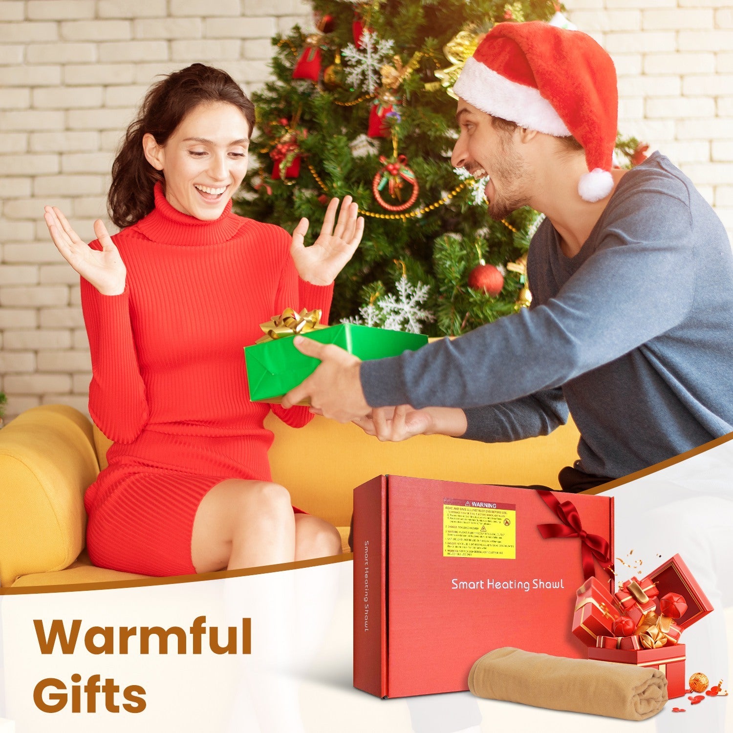 1Pc 79x24In USB Heated Shawl With Teasel Wearable Heating Blanket Electric Throw Wrap Indoor Outdoor With Zipper 3 Heating Levels Machine Washable For Outdoor Home Office - Elora Moda