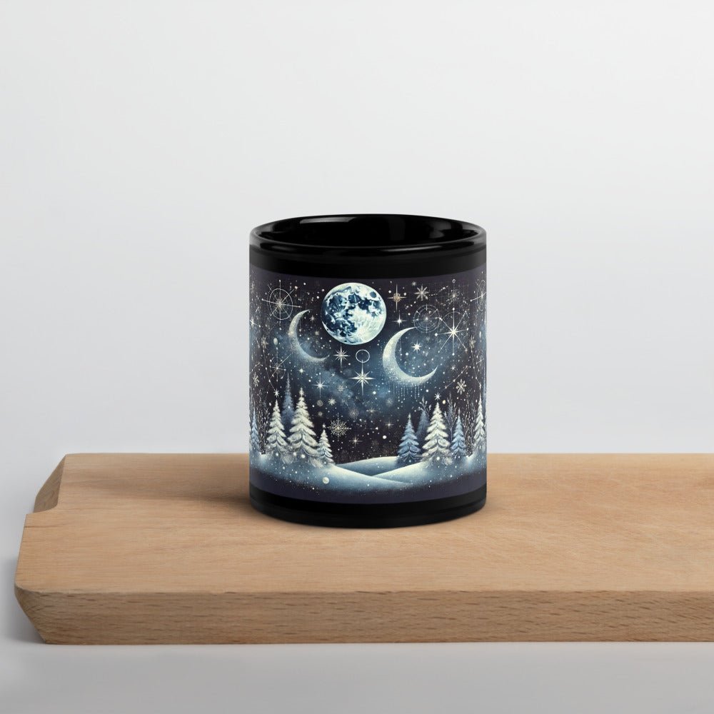 Celestial Christmas mug glossy black - Elora Moda