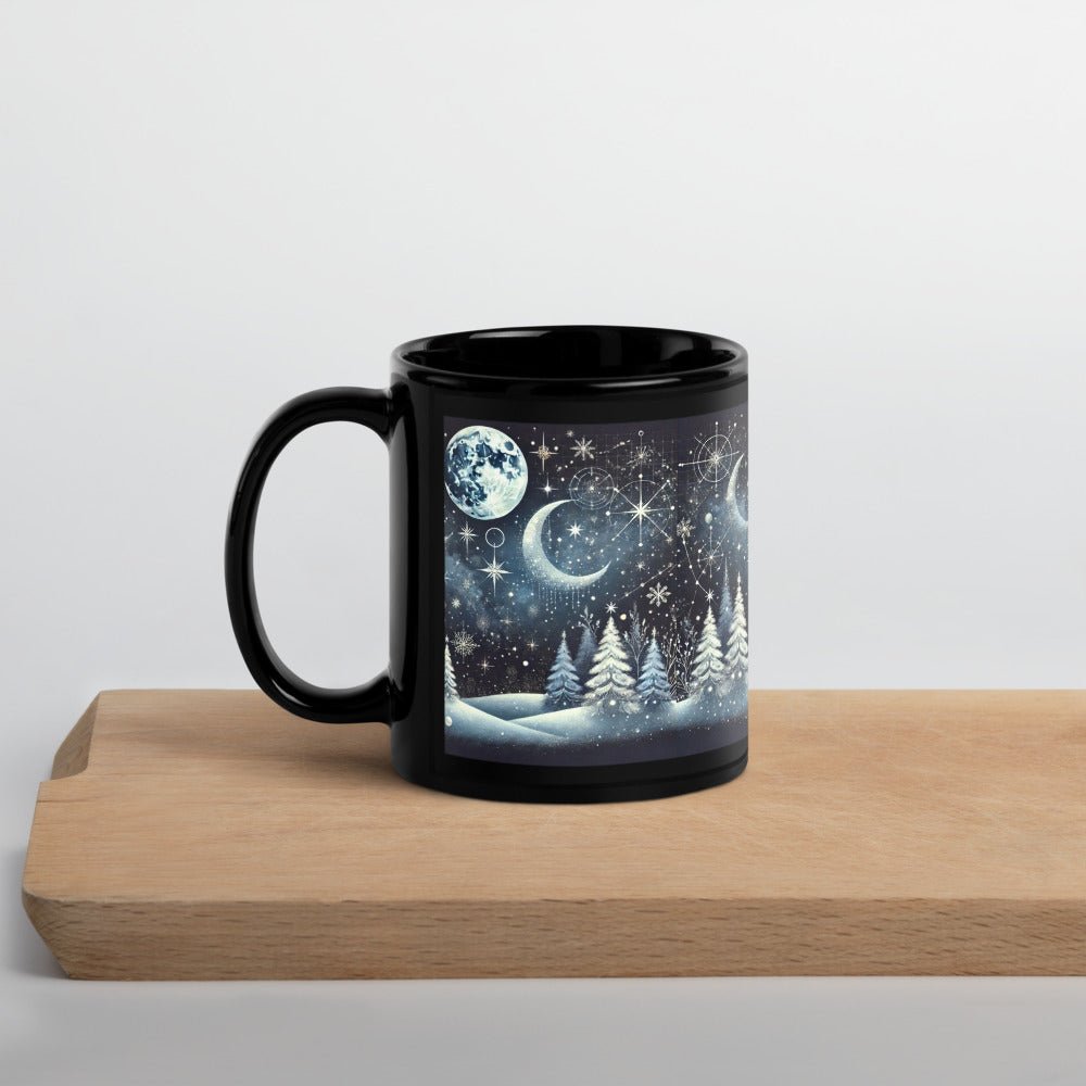 Celestial Christmas mug glossy black - Elora Moda